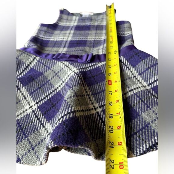 Janie And Jack Bow Plaid Jumper Wool Blend Purple Gray Toddler Girl Size 3T - Picture 7 of 7